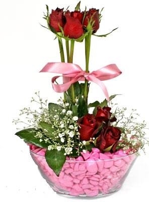 Ankara Eryaman çiçek firmamızdan Camda kırmızı güller Ankara çiçek gönder firması şahane ürünümüz
