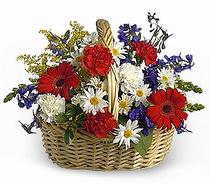 Ankara Eryaman çiçek gönder firmamızdan görsel ürün Görsel Karışık mevsim sepeti çiçeği Ankara çiçek gönder firması şahane ürünümüz