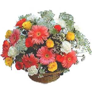 Ankara Eryaman Ostim çiçek gönder en çok satılan ürünümüz Karışık mevsim sepetlerinden çiçek tanzimi Ankara çiçek gönder firması şahane ürünümüz