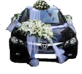 Ankara Eryaman çift çiçekli düğün gelin arabası süslemesi sünnet arabası süsleme